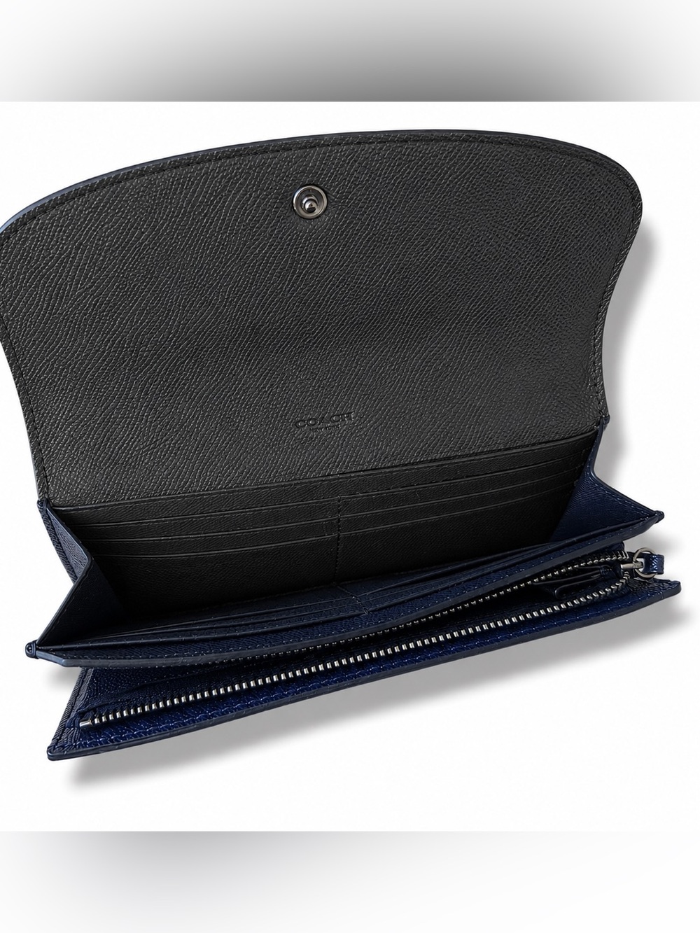 Coach Ace Bear Slim Envelope Wallet Metallic Navy NWOT Rare Novelty - Picture 15 of 16